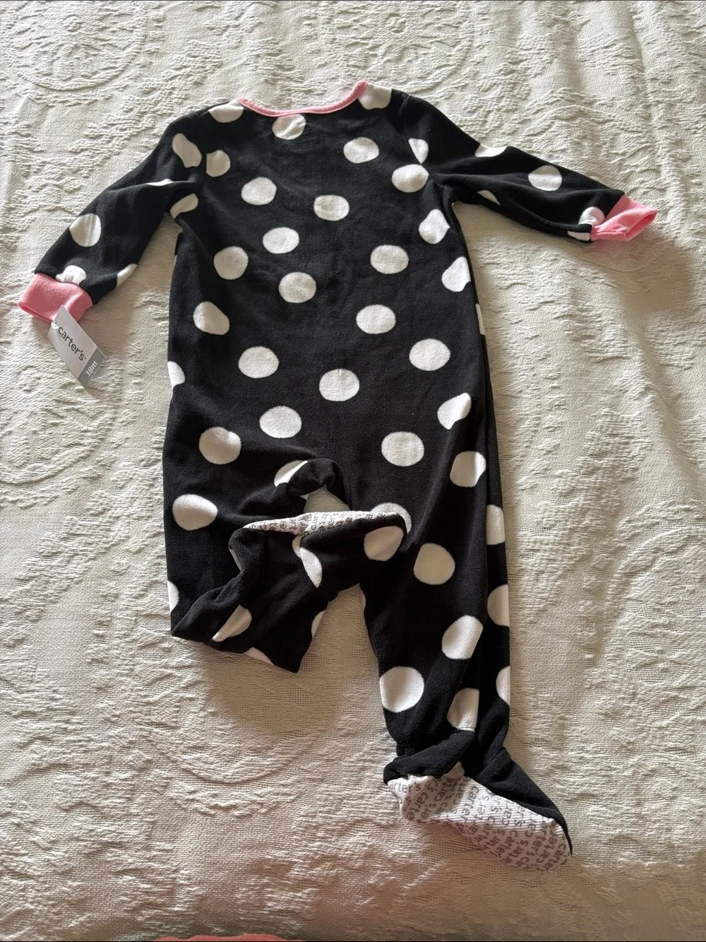 Carter's BNWT Black and White Polka Dot Footed One-Piece 18m